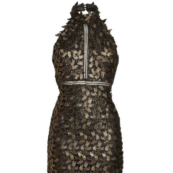 Bardot gold leaf metallic dress *Only worn once* - Picture 1 of 6